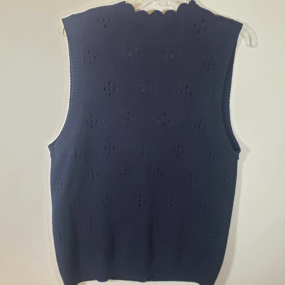 Vintage Koret Nautical Navy Sweater Vest XL Gold Rope Embroidered - Picture 6 of 9